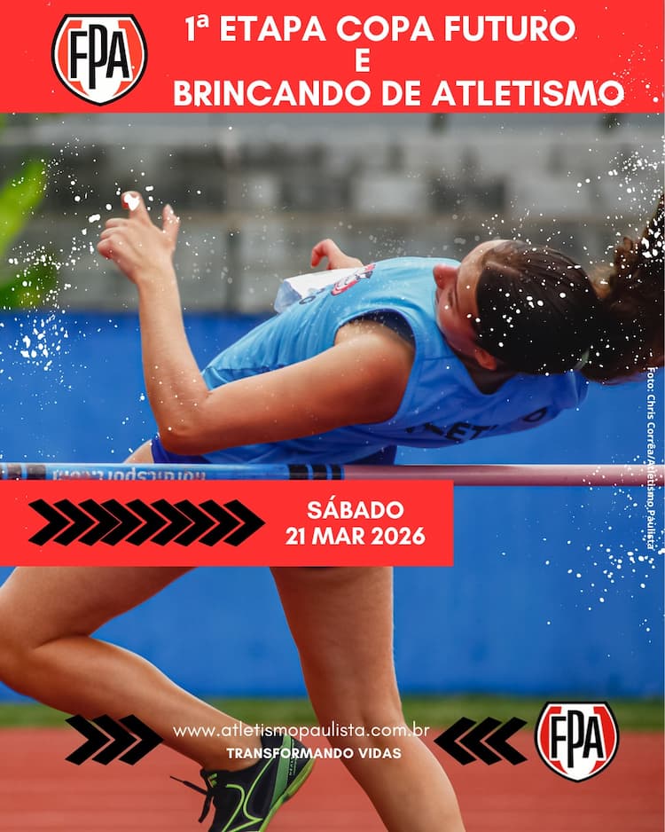 Copa Futuro e Brincando de Atletismo têm  etapa de abertura neste fim de semana