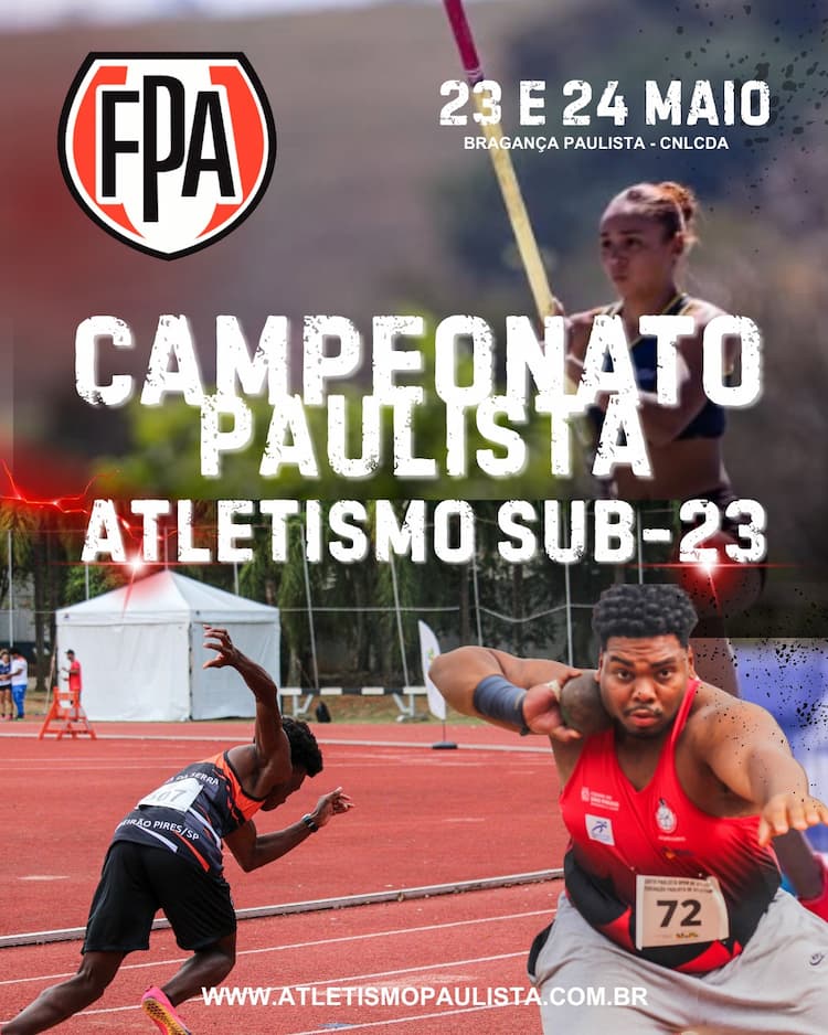 Bragança Paulista sedia o Campeonato Paulista de Atletismo Sub-23 neste fim de semana