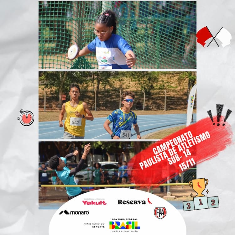 Fim de semana com atletismo de base e adulto em Araraquara